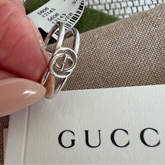 Gucci Interlocking G 6mm Ring Sterling Silver - Picture 3 of 8